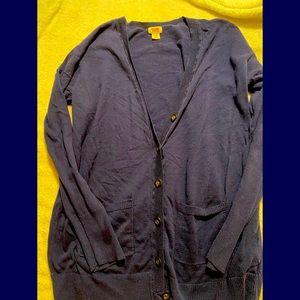 Ladies navy blue v neck sweater size Large NWOT